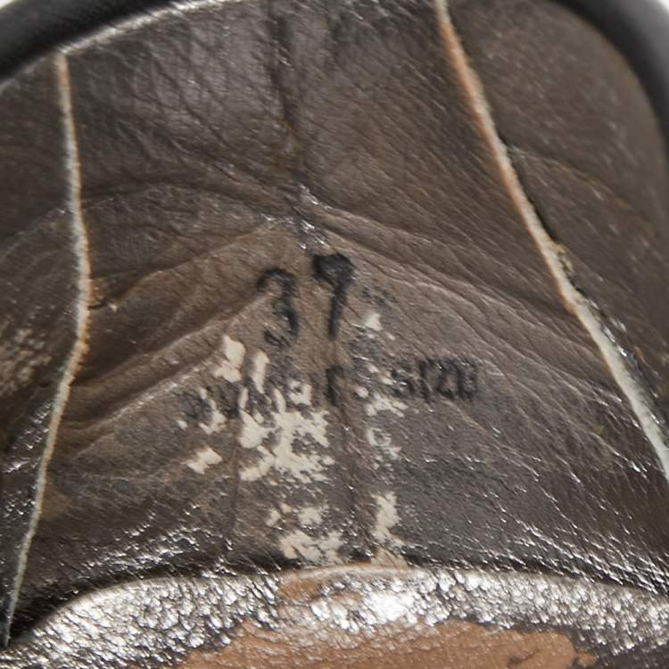 Pre Owned Tod's Black Leather Crystal Embellished Penny Loafers Size 37