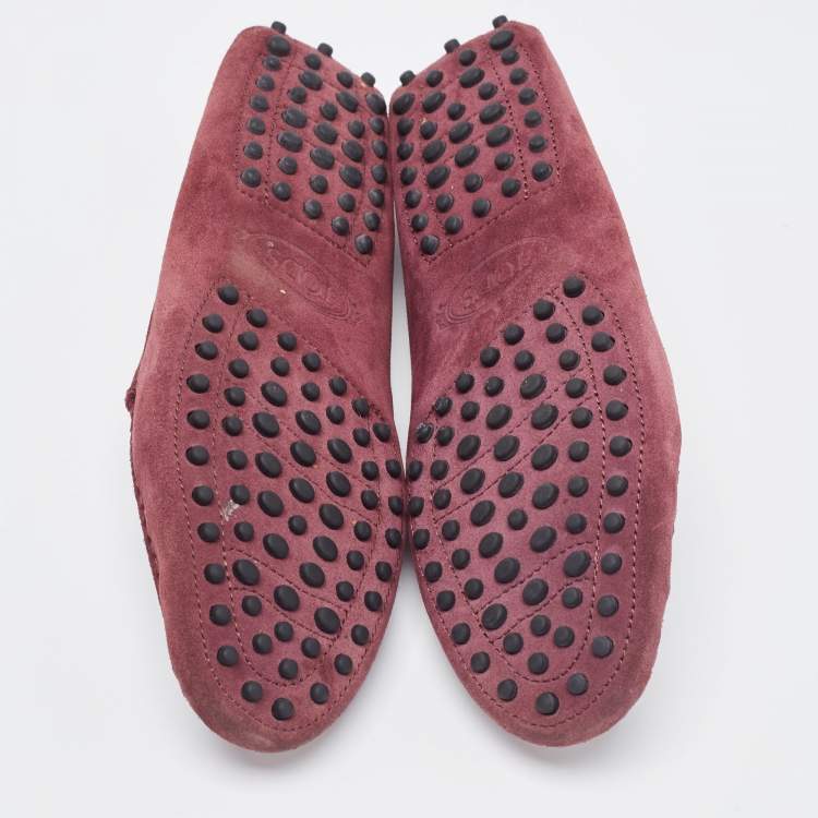 مملوكة مسبقًا Tod's Purple Suede Gommino Loafers Size 38