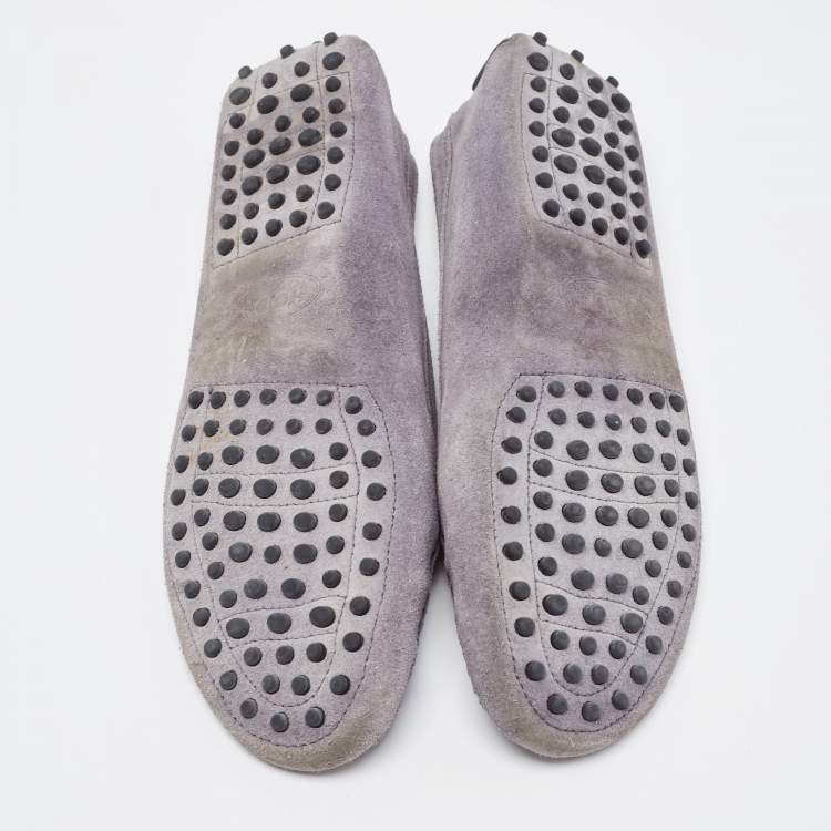 Pre Owned Tod's Grey Suede Gommino Loafers Size 40