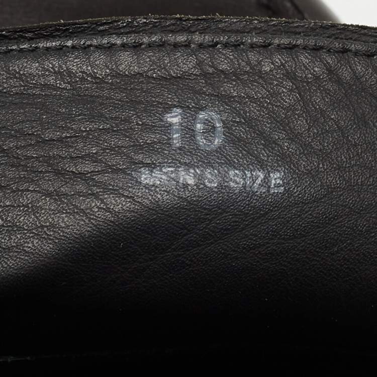 Pre Owned Tod's Black Leather Double T Slip On Loafers Size 44