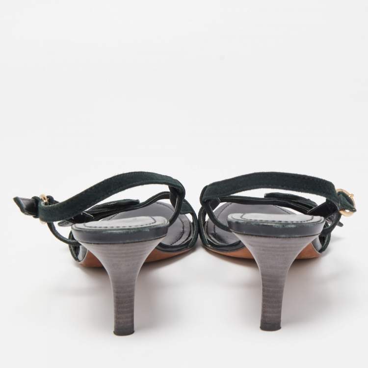 Pre Owned Tod's Black Suede Slingback Sandals Size 40