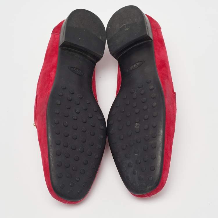 مملوكة مسبقًا Tod's Red Suede Loafers Size 38