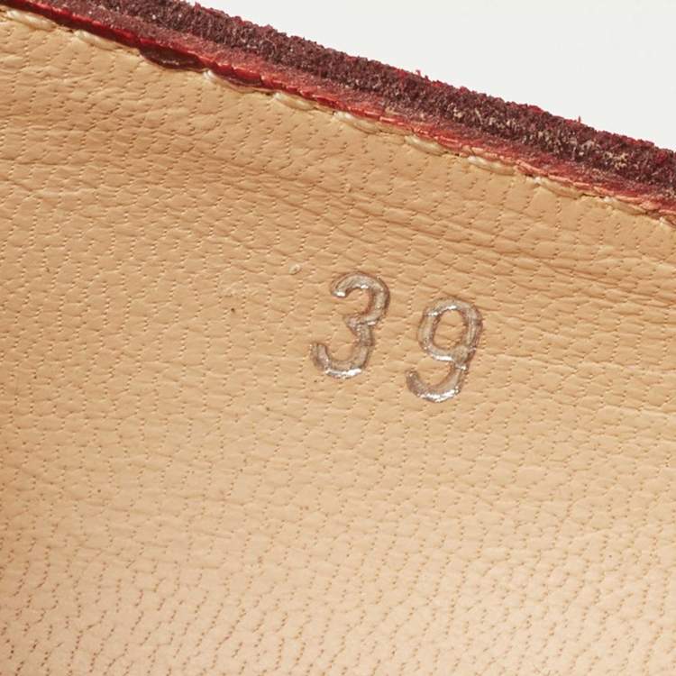 Pre Owned Tod's Dark Red Suede Loafer Pumps Size 39
