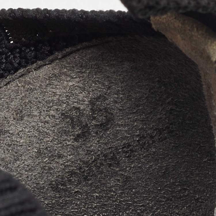 Pre Owned Tod's Black Knit Fabric Chain Detail Slip On Sneakers Size 35