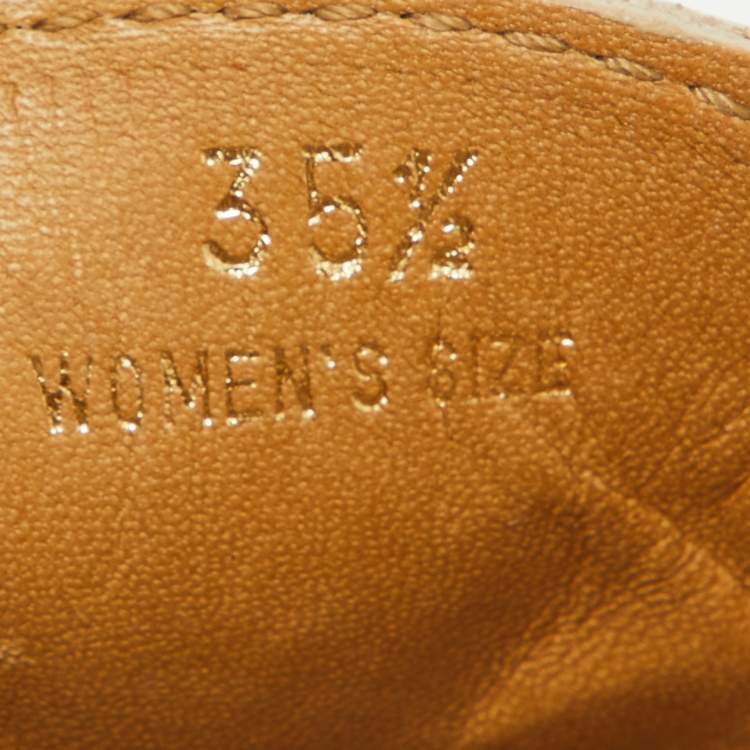 Pre Owned Tod's Beige Leather Bow Loafers Size 35.5