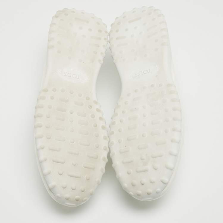 Pre Owned Tod's x Alber Elbaz White Croc Embossed Leather Happy Moments Sneakers Size 39