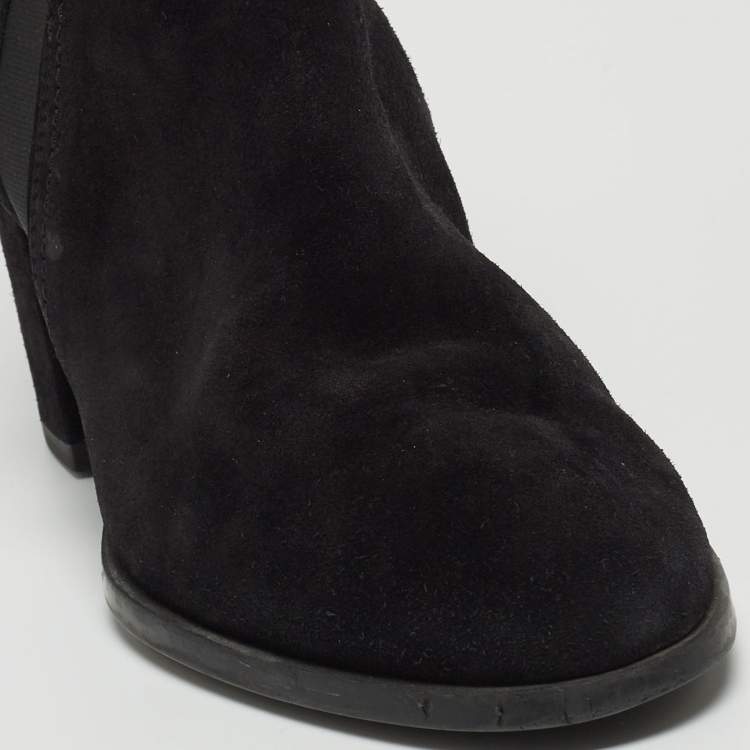 Pre Owned Tod's Black Suede Ankle Boots Size 40