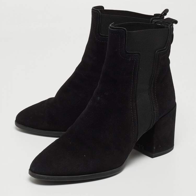 Pre Owned Tod's Black Suede Ankle Boots Size 40