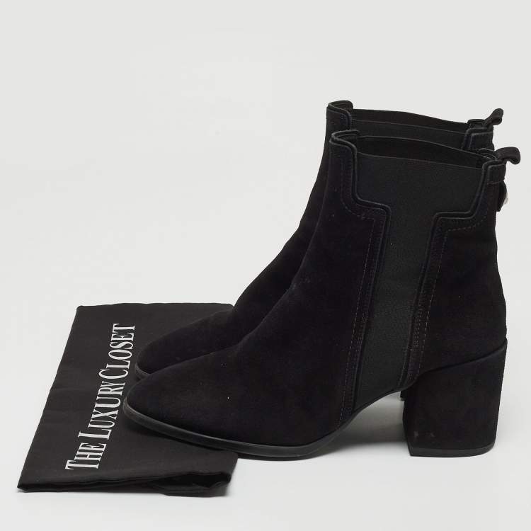 Pre Owned Tod's Black Suede Ankle Boots Size 40