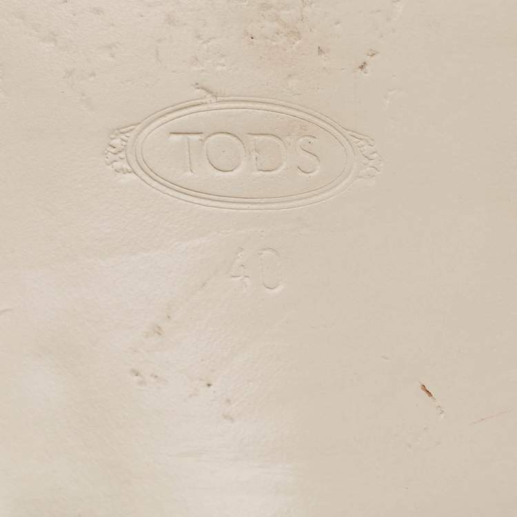 Pre Owned Tod's Black Leather Double Strap Horsebit Sandals Size 40