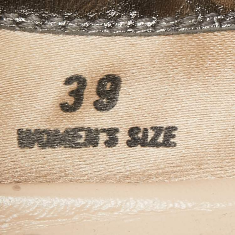 Pre Owned Tod's Metallic Leather Scrunch Ballet Flats Size 39