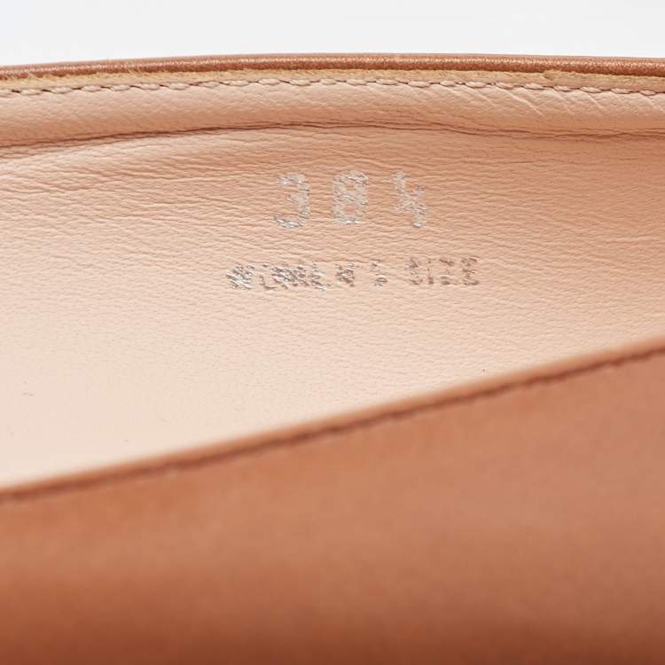 Pre Owned Tod's Brown Leather Fringe Tassel Detail Loafer Pumps Size 38.5