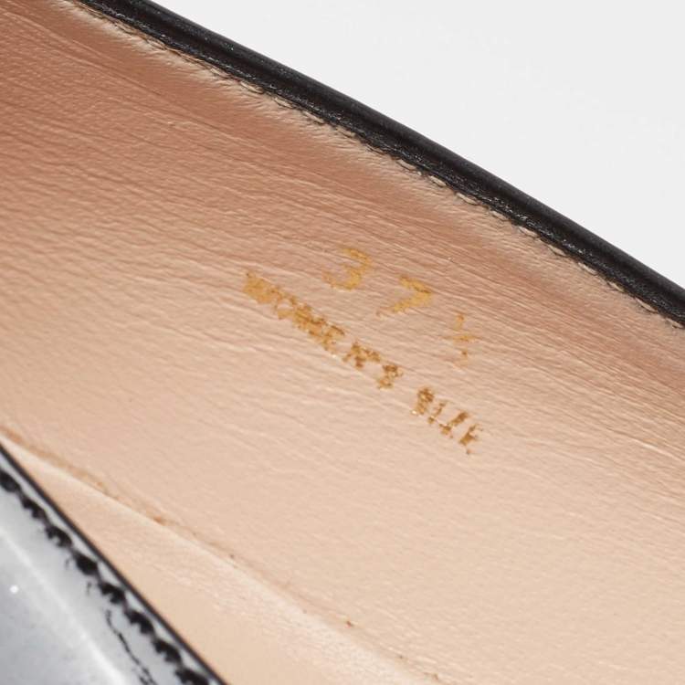 مملوكة مسبقًا Tod's Black Patent Leather Fringe Loafers Size 37.5