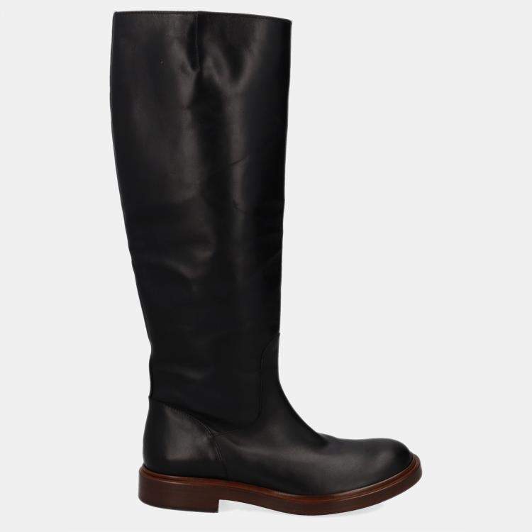 Extravagant Black Genuine Leather Boots,women's Leather Boots