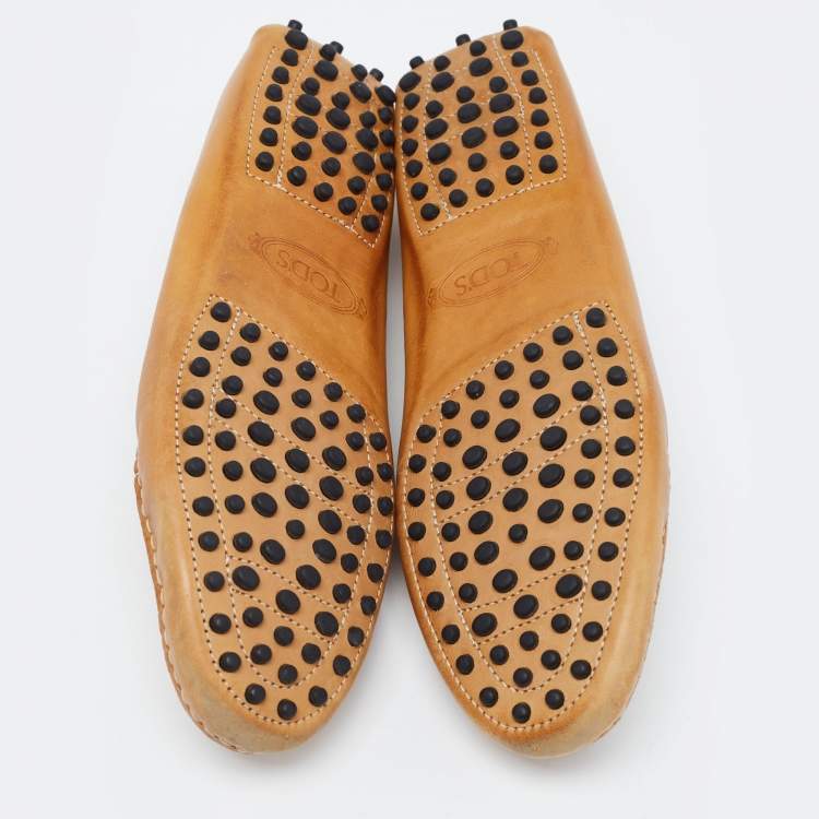 Pre Owned Tod's Brown Leather Slip On Loafers Size 41