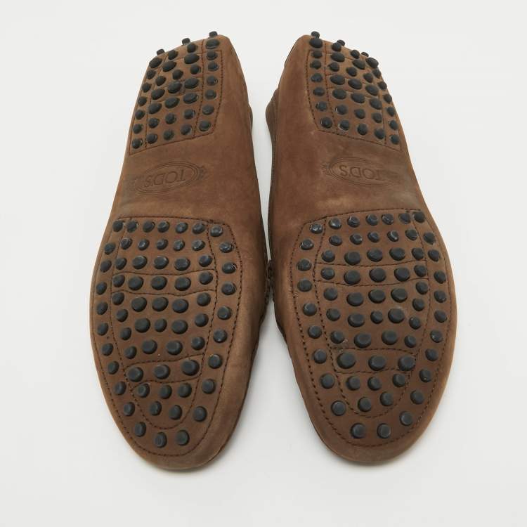 Pre Owned Tod's Brown Suede Gommino Loafers Size 39