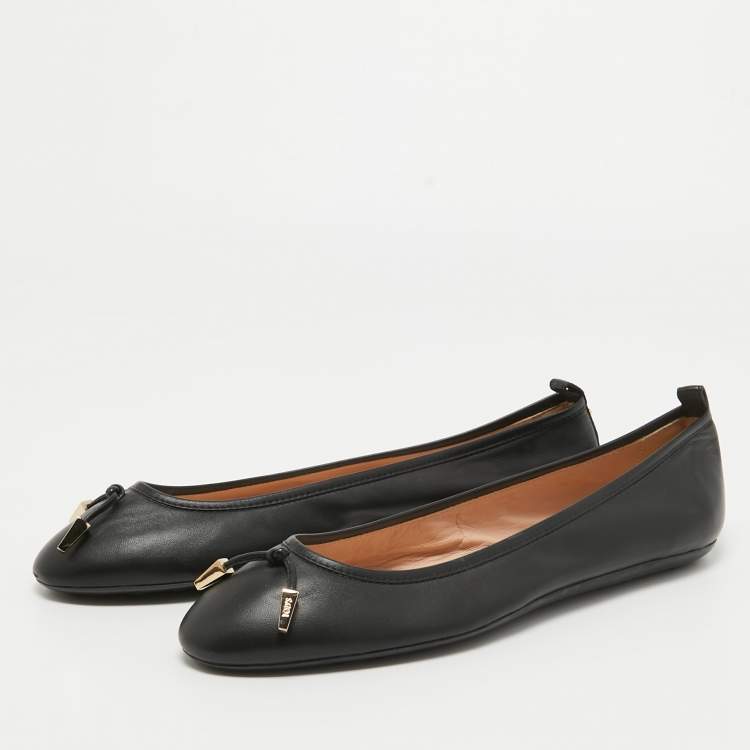 Pre Owned Tod's Black Leather Studded Ballet Flats Size 42