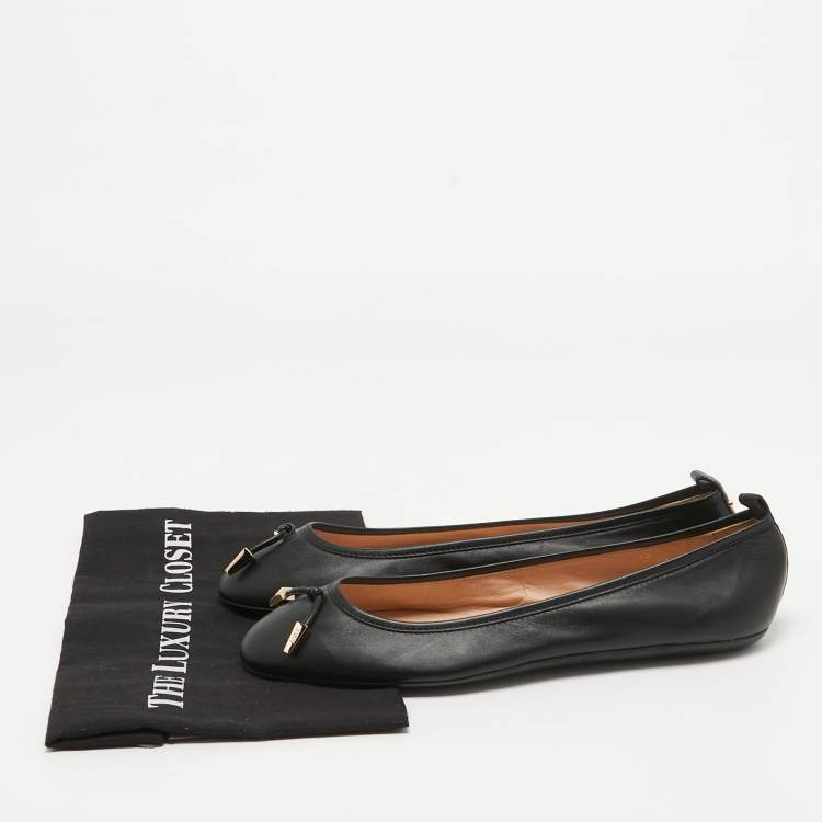 Pre Owned Tod's Black Leather Studded Ballet Flats Size 42