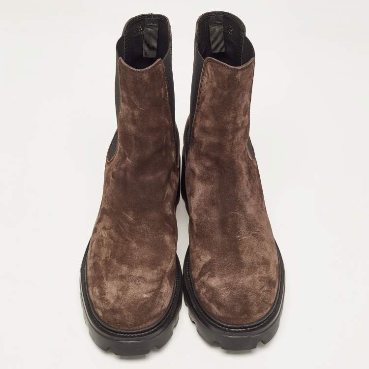Pre Owned Tod's Brown Suede Ankle  Boots Size 41.5