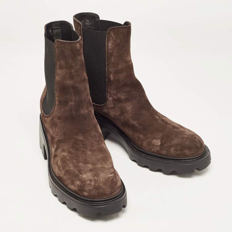 Pre Owned Tod's Brown Suede Ankle  Boots Size 41.5