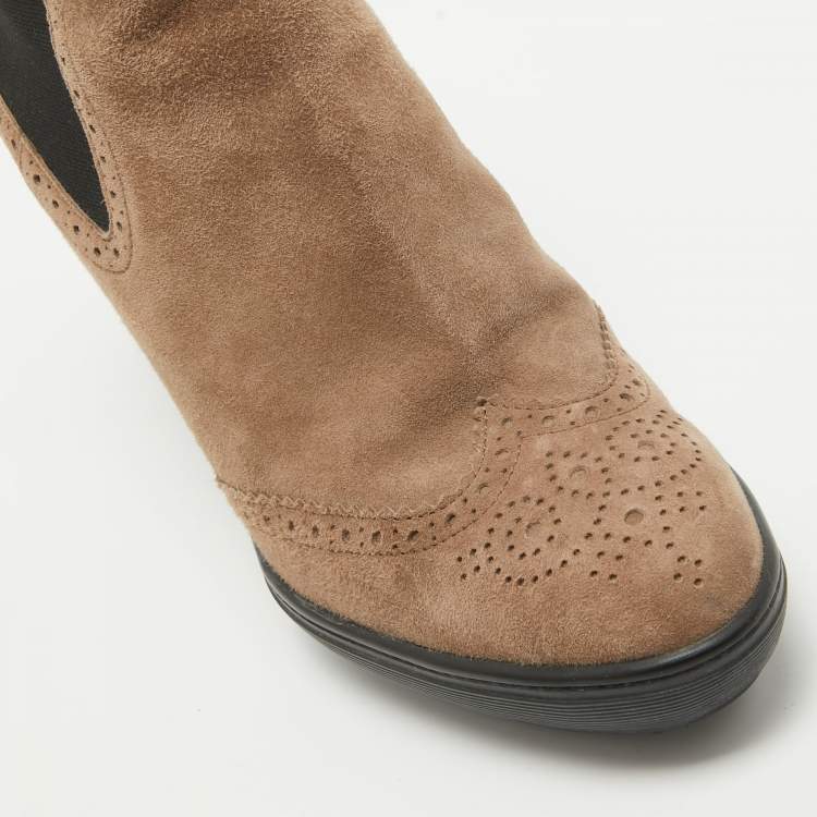 Pre Owned Tod's Brown Suede Ankle Boots Size 41