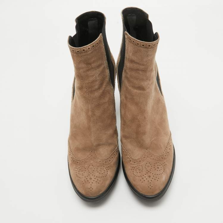Pre Owned Tod's Brown Suede Ankle Boots Size 41