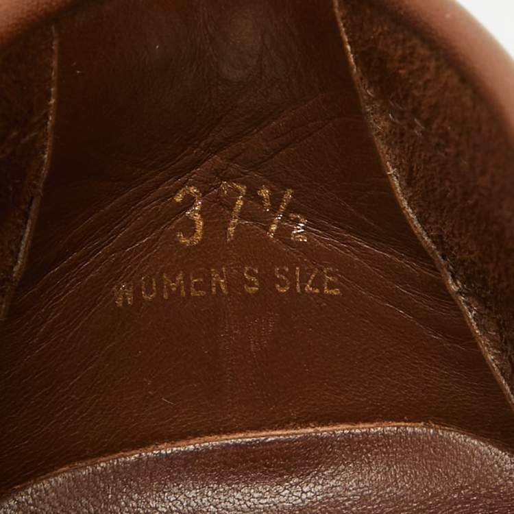 Pre Owned Tod's Brown Perforated Leather Penny Slip On Loafers Size 37.5