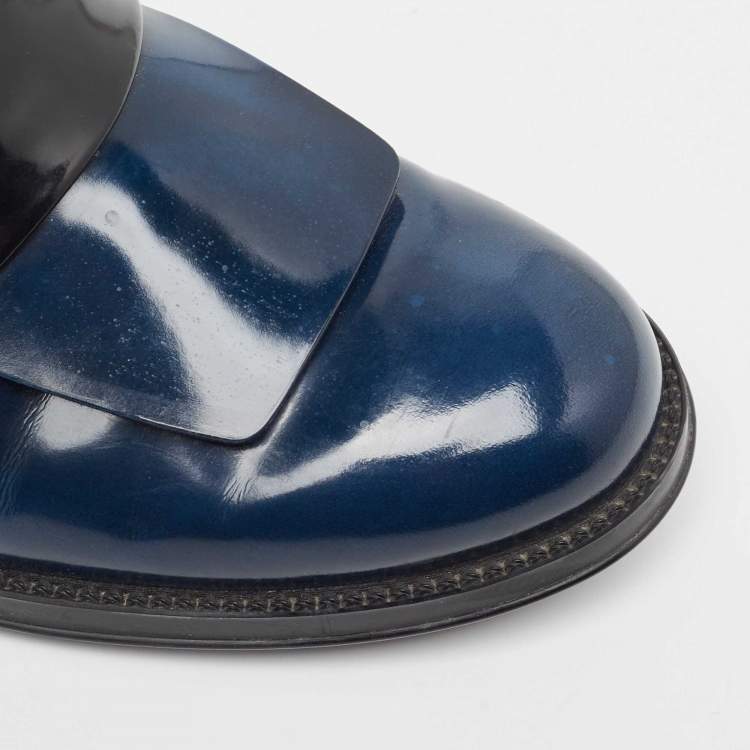Pre Owned Tod's  Blue/Black Leather Ankle Boots Size 39