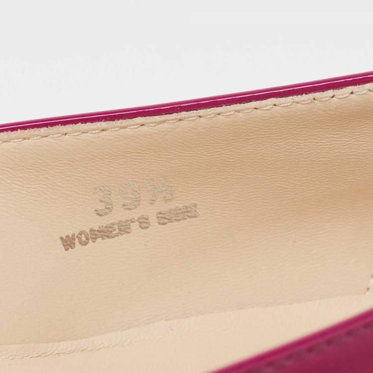 Pre Owned Tod's Purple Patent Leather Ballet Flats Size 39.5