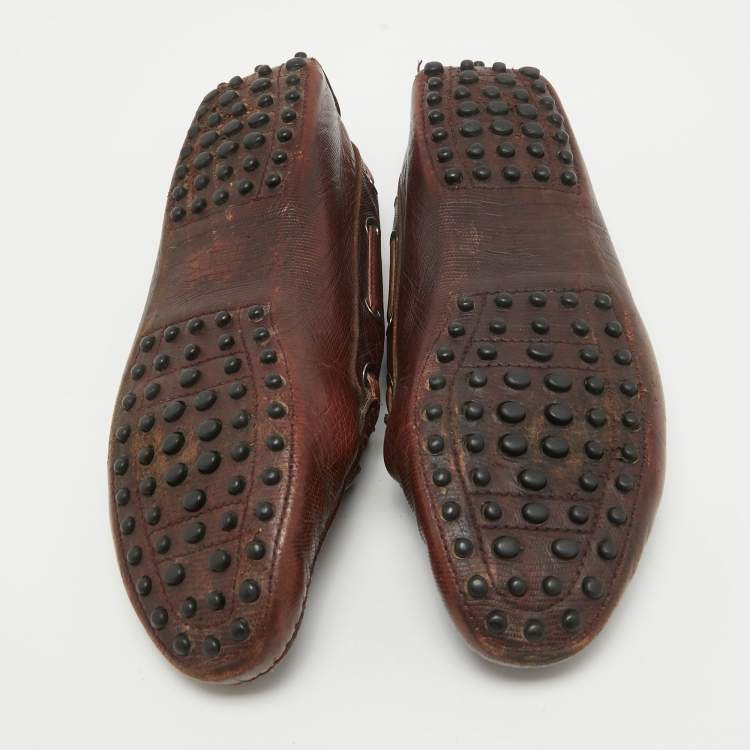 Pre Owned Tod's Brown Leather  Slip On Loafers Size 38
