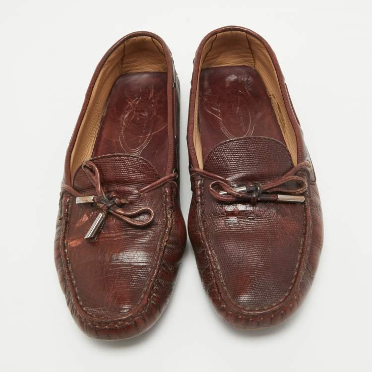 Pre Owned Tod's Brown Leather  Slip On Loafers Size 38