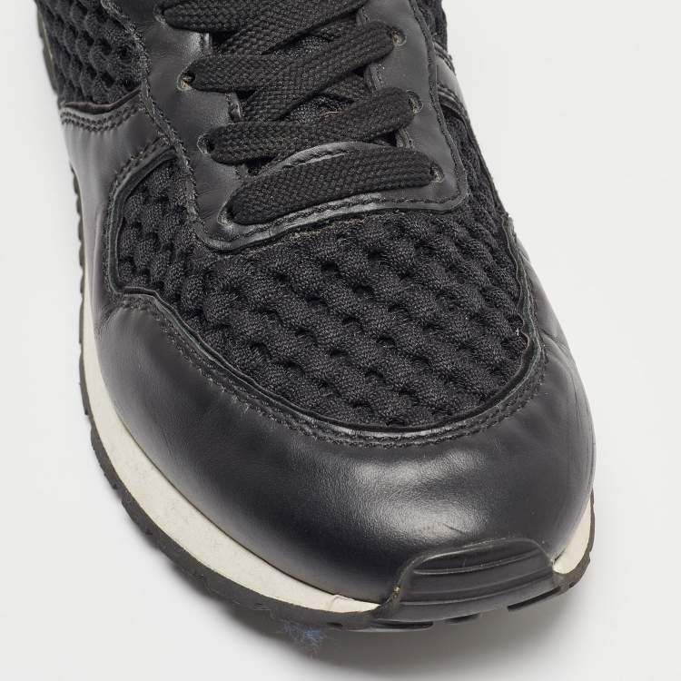 Pre Owned Tod's Black Leather and Fabric Low Top Sneakers Size 38