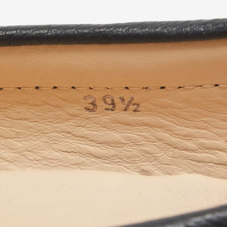 Pre Owned Tod's Navy Blue Leather Gommino Loafers Size 39.5