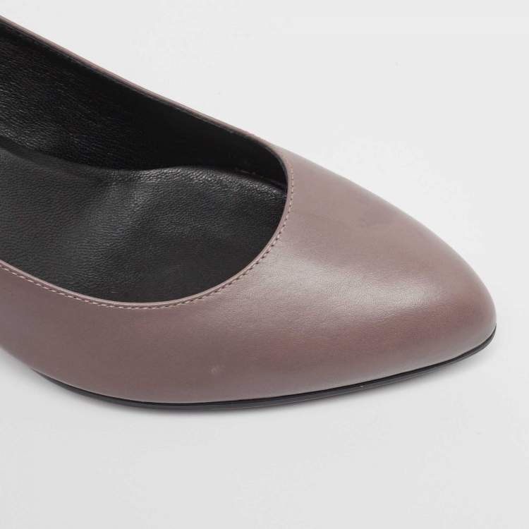 Pre Owned Tod's Mauve Leather Wedge Pumps Size 40.5