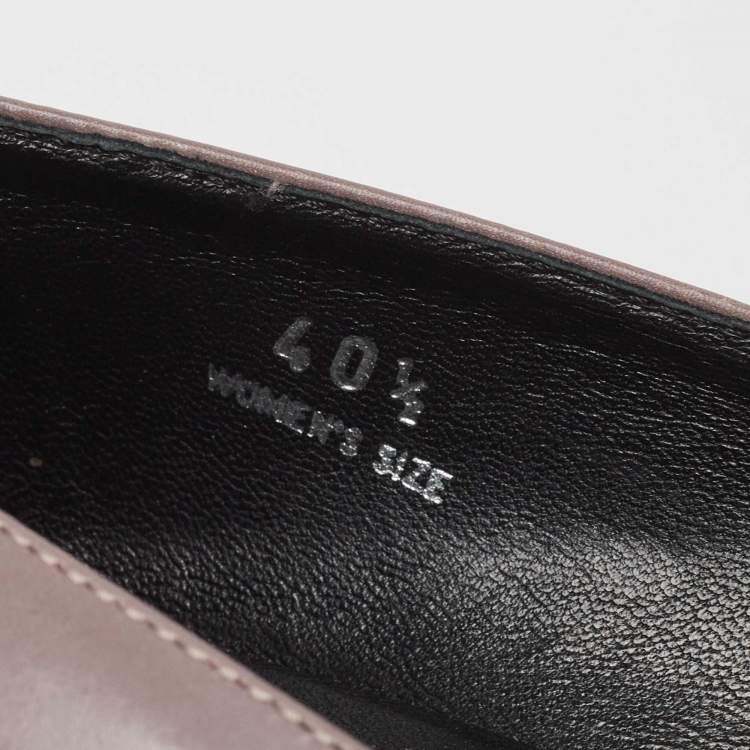 Pre Owned Tod's Mauve Leather Wedge Pumps Size 40.5