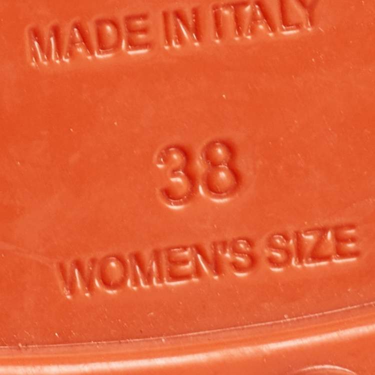 Pre Owned Tod's Orange Rubber Thong Flat Sandals Size 38