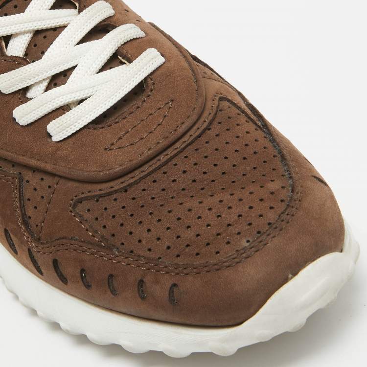 Pre Owned Tod's Brown Suede Low Top Sneakers Size 38
