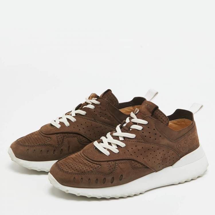 Pre Owned Tod's Brown Suede Low Top Sneakers Size 38