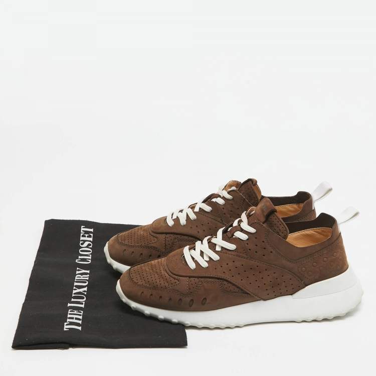 Pre Owned Tod's Brown Suede Low Top Sneakers Size 38