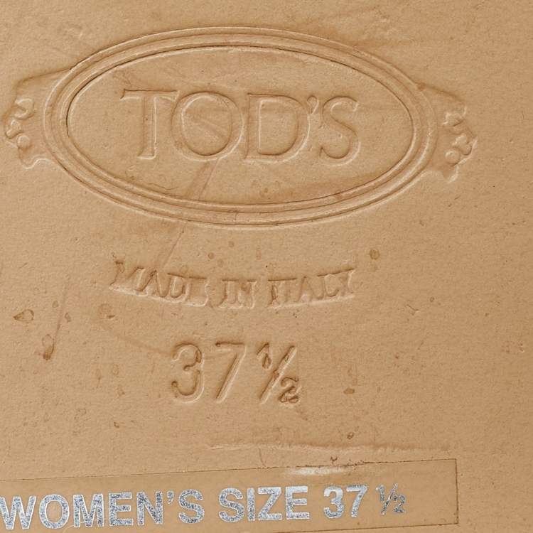 Pre Owned Tod's White Leather Kate Flat Slides Size 37.5