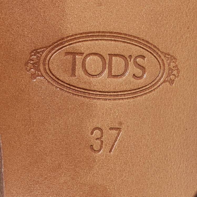 Pre Owned Tods Grey/Purple Suede and Leather Ankle Strap Sandals Size 37