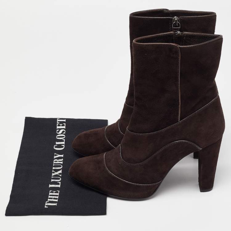 Pre Owned Tod's Brown Suede Ankle Boots Size 40