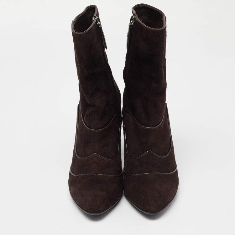 Pre Owned Tod's Brown Suede Ankle Boots Size 40