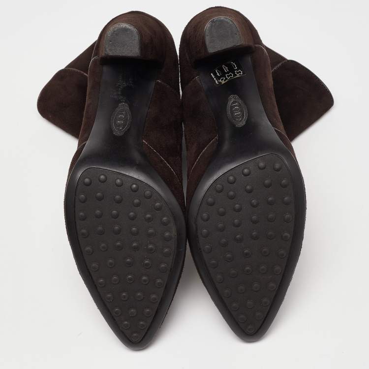 Pre Owned Tod's Brown Suede Ankle Boots Size 40
