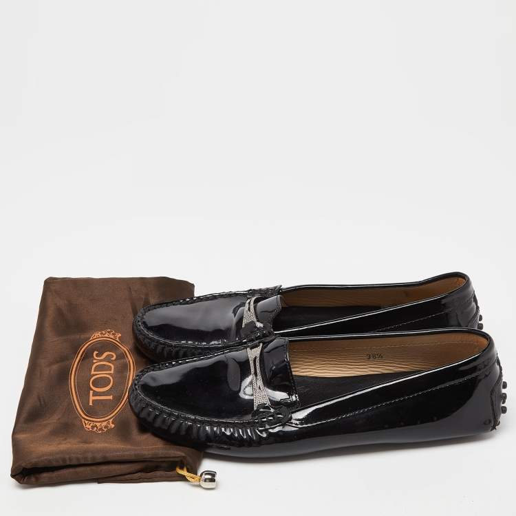 مملوكة مسبقًا Tod's Black Patent Leather Loafers Size 38.5