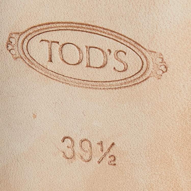 Pre Owned Tod's Beige Leather Pointed Toe Pumps Size 39.5