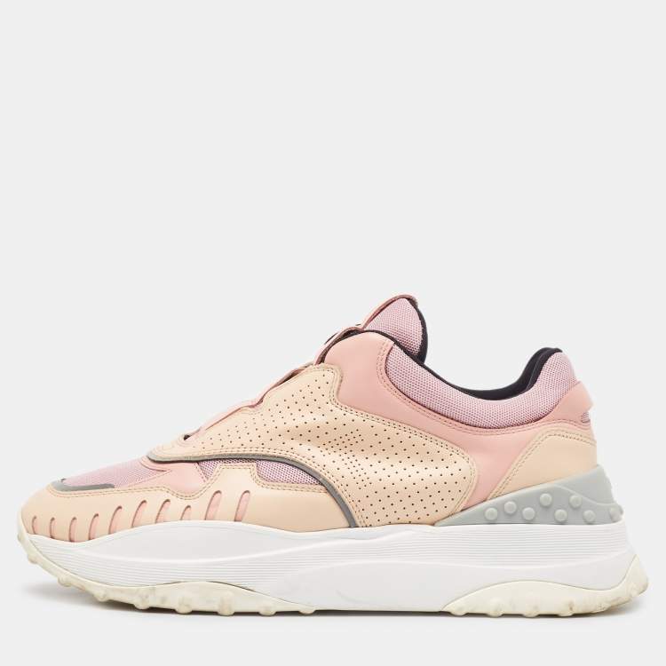 Pre Owned Tod's Multicolor Leather and Mesh Slip On Sneakers Size 40