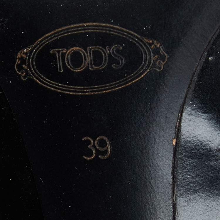 Pre Owned Tod's Black Suede and Leather Platform Pumps Size 39