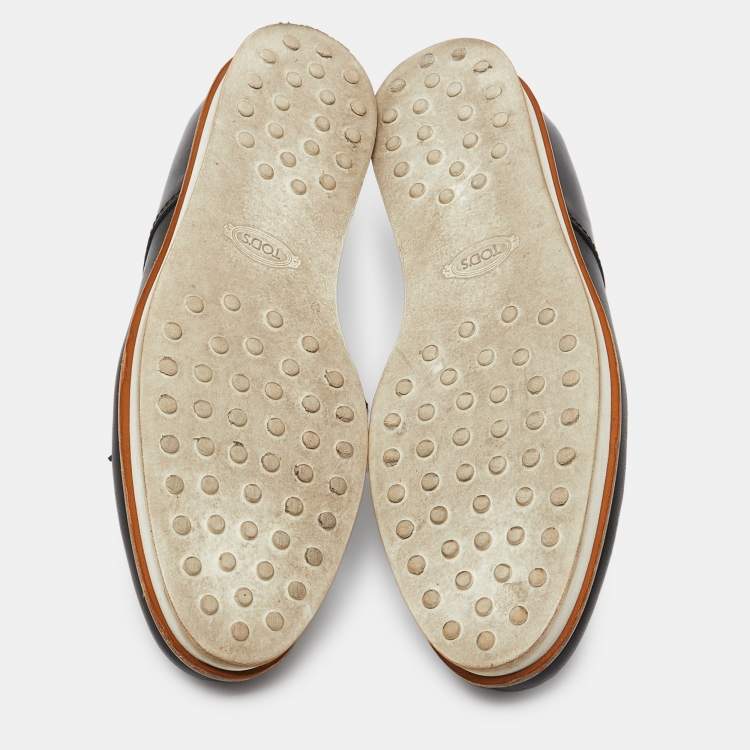 Pre Owned Tod's Black Leather Platform Oxfords Size 38