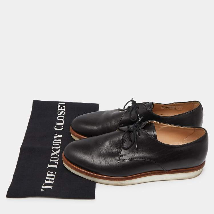 Pre Owned Tod's Black Leather Platform Oxfords Size 38